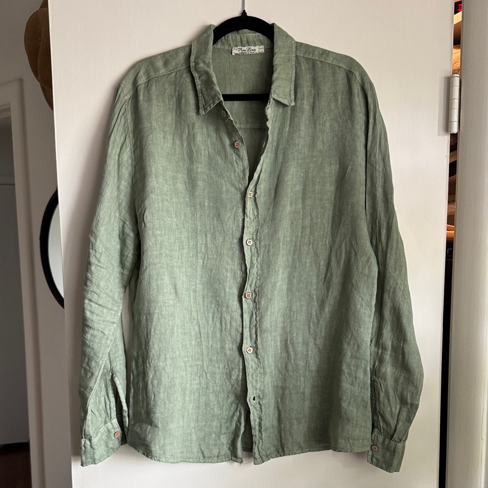 100% Italian Linen Button-Up Shirt